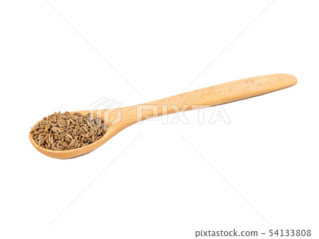 Dry cumin in spoon Dry cumin in spoon 54133808