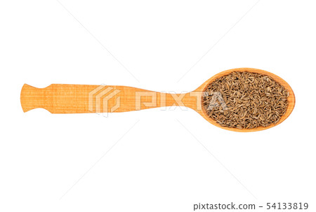 Dry cumin in spoon Dry cumin in spoon 54133819
