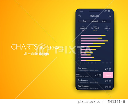 Vector graphics mobile infographics with two options. Template for creating mobile applications Vector graphics mobile infographics with two options. Template for creating mobile applications 54134146
