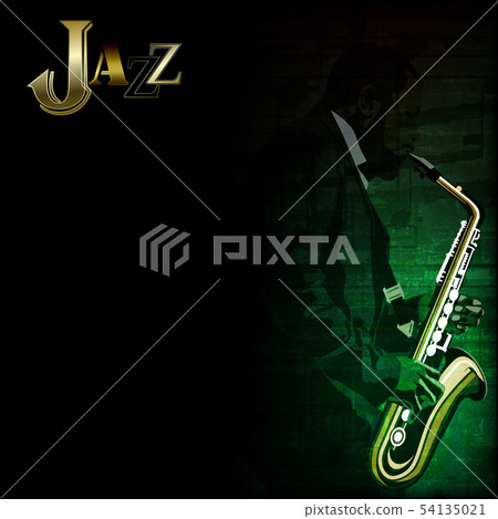 abstract music illustration with saxophone player 54135021