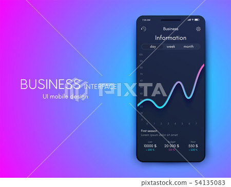 Vector graphics mobile infographics with two options. Template for creating mobile applications Vector graphics mobile infographics with two options. Template for creating mobile applications 54135083
