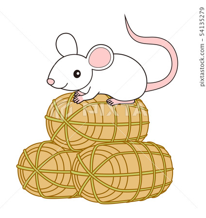 Mouse and rice bran illustration mouse Mouse and rice bran illustration mouse 54135279