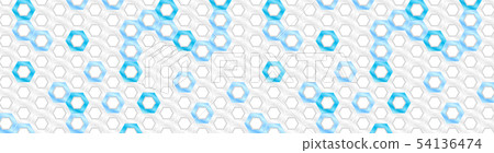White and blue glossy hexagons tech abstract White and blue glossy hexagons tech abstract 54136474