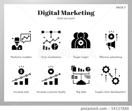 Data analytics icons Solid pack - Stock Illustration [54137880] - PIXTA