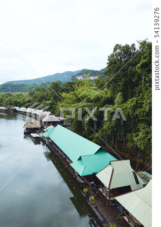 Many wooden house floating on the river 54139276