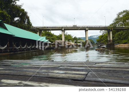 Many wooden house floating on the river 54139288