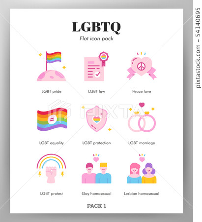 LGBT icons flat pack 54140695