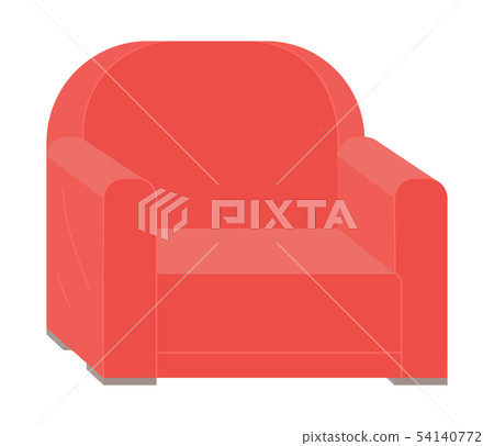 Red Retro Armchair Isolated Vector Furniture Seat Red Retro Armchair Isolated Vector Furniture Seat 54140772