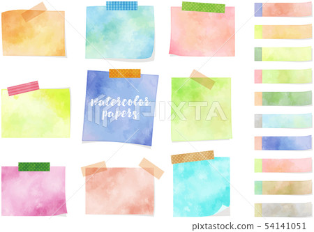 Colorful sticky notes with a watercolor touch 54141051