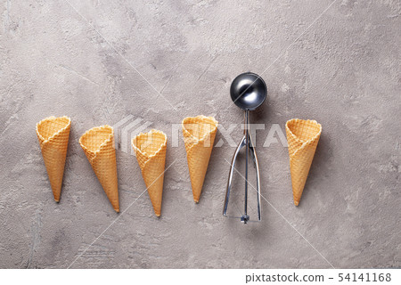 Waffle cones for ice cream Waffle cones for ice cream 54141168