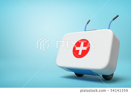 3d rendering of white first aid medical box on... - Stock Illustration ...