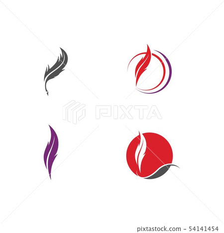 Feather pen write sign logo template app 54141454