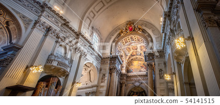 panoramic church interior of Bologna cathedral of San Pietro in Italy panoramic church interior of Bologna cathedral of San Pietro in Italy 54141515