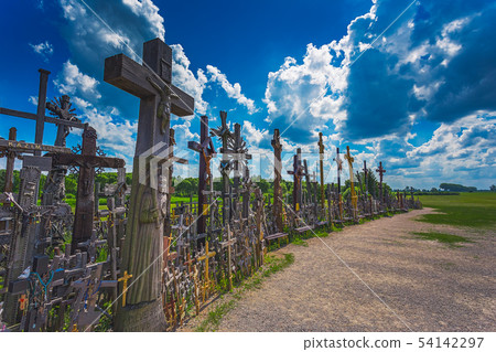 Landscape of Hill of crosses, Kryziu kalnas, Lithuania Landscape of Hill of crosses, Kryziu kalnas, Lithuania 54142297