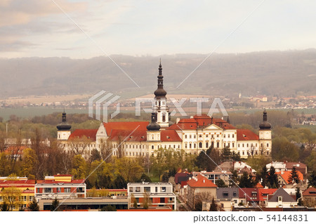 The monastery in Olomouc city, air view. 54144831