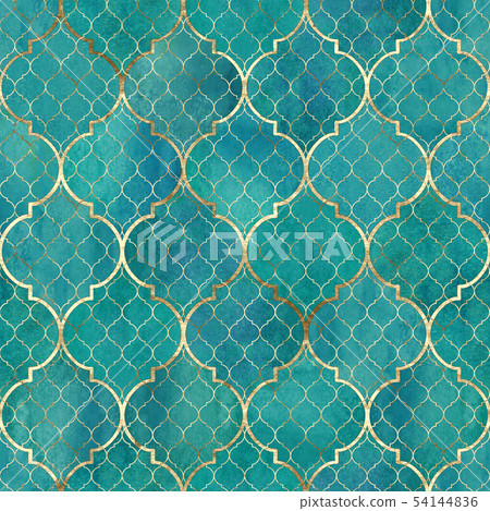 Watercolor abstract geometric seamless pattern. 54144836