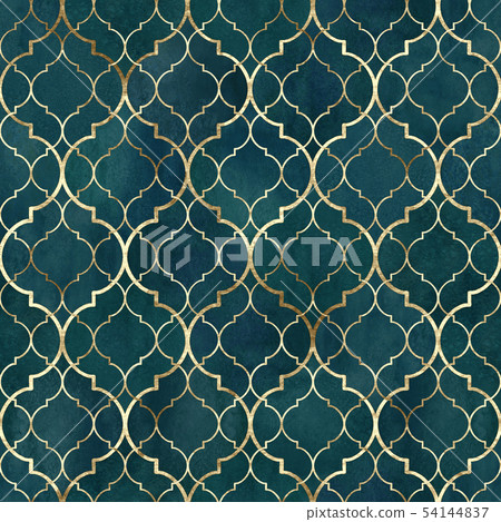 Watercolor abstract geometric seamless pattern. 54144837
