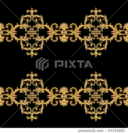 Baroque golden elements ornamental seamless 54144885