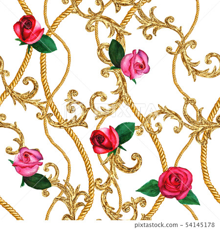 Golden chain glamour seamless pattern Golden chain glamour seamless pattern 54145178