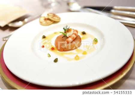 Salmon, shrimp dishes, French Salmon, shrimp dishes, French 54155333