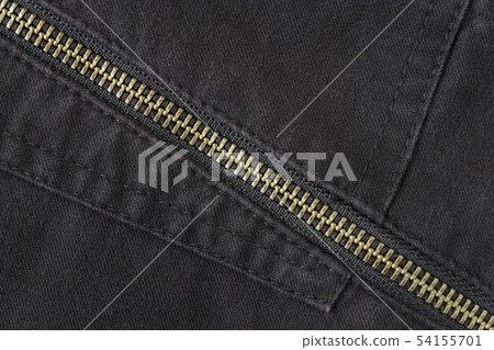 Brass Zip on Black Jeans Texture Background Brass Zip on Black Jeans Texture Background 54155701