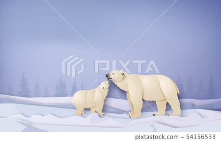 Wildlife Winter Scenes with polar bear Wildlife Winter Scenes with polar bear 54156533