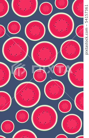 Seamless pattern with watermelons, slice of - Stock Illustration ...