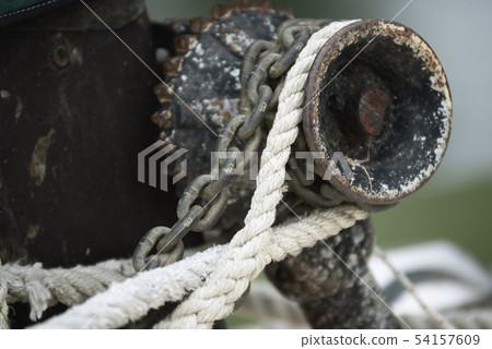 Close Up Detail Of Boat Rope Winch Close Up Detail Of Boat Rope Winch 54157609
