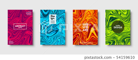 Colorful abstract geometric background. Liquid dynamic lined gradient waves. Fluid marble texture 54159610