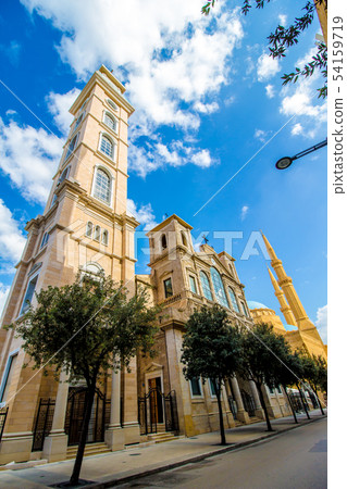 Church and Mosque in Beirut, Lebanon Church and Mosque in Beirut, Lebanon 54159719