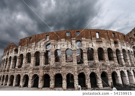 Rome Coliseum with cloudy sky - Italy Europe Rome Coliseum with cloudy sky - Italy Europe 54159915