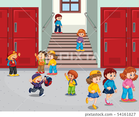 Student at school hallway 54161827