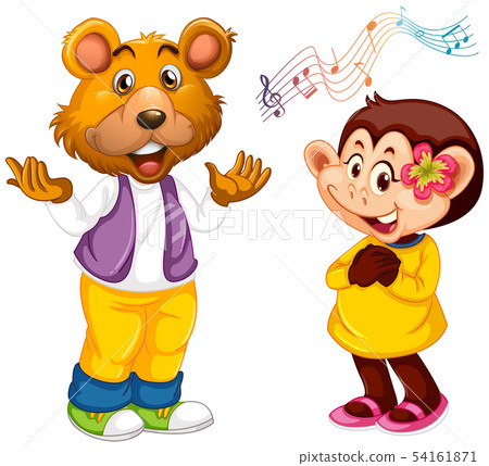 Animal singer on white background 54161871
