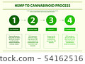 Hemp to cannabinoid process horizontal infographic 54162516