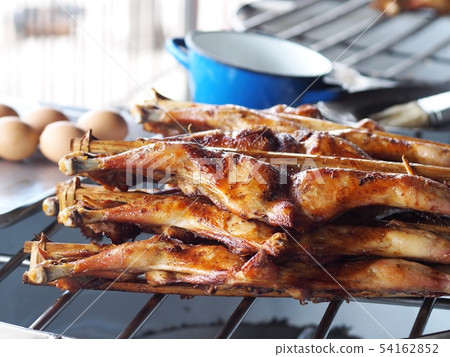 Grilled chickens as one Thai Street food signature 54162852