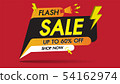 Flash sale banner promotion template design on red 54162974