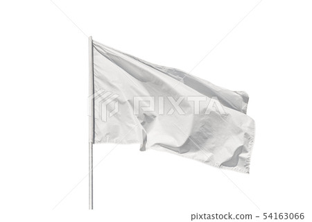 White flag isolated on white White flag isolated on white 54163066