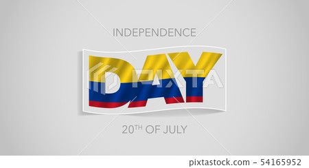 Colombia happy independence day vector banner, 54165952