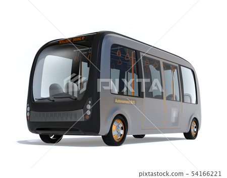 Image of an autonomous bus on a white background. original design Image of an autonomous bus on a white background. original design 54166221