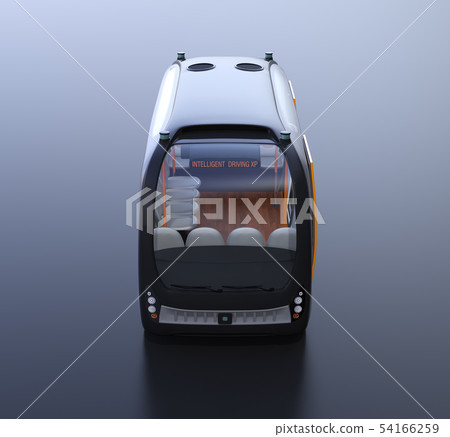 自駕車的前面圖像在黑背景的 自駕車的前面圖像在黑背景的 54166259