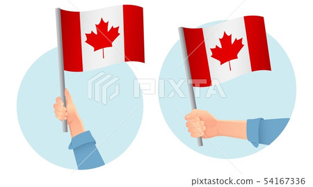 Canada flag in hand icon 54167336