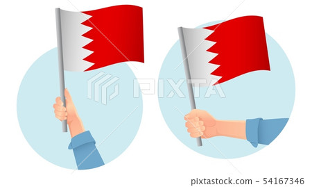 Bahrain flag in hand icon 54167346