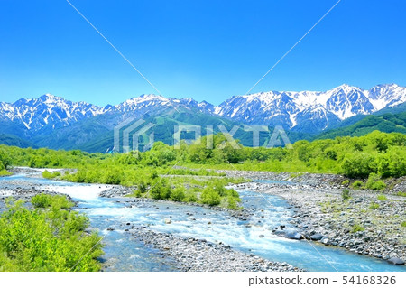 Matsukawa and the Northern Alps in summer 54168326
