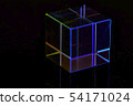 Glass cubes and reflections - abstract dark photo 54171024