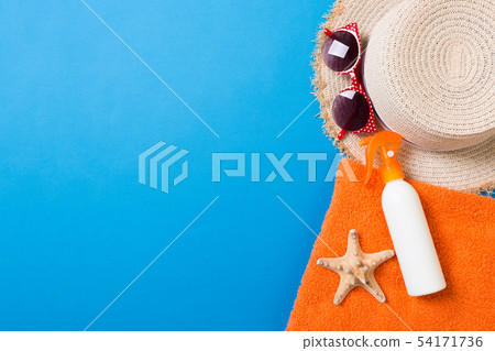 Summer beach flat lay accessories 54171736