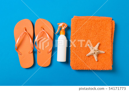 Summer beach flat lay accessories 54171773