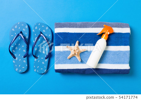 Summer beach flat lay accessories 54171774