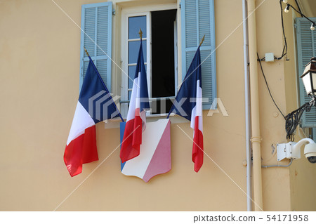 French Tricolor Flags On The Town Hall 54171958