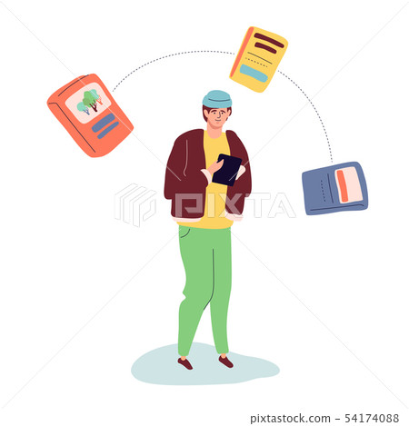 Online library - modern colorful flat design style illustration 54174088