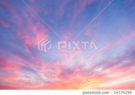 Beautiful sunset clouds in pink colors 54174199